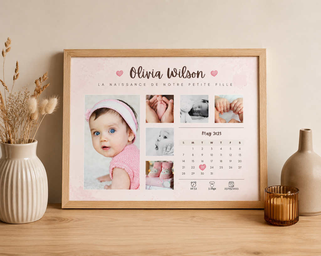 Cadre naissance personnalisé