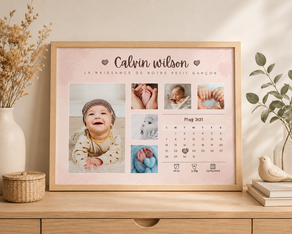 Cadre naissance personnalisé