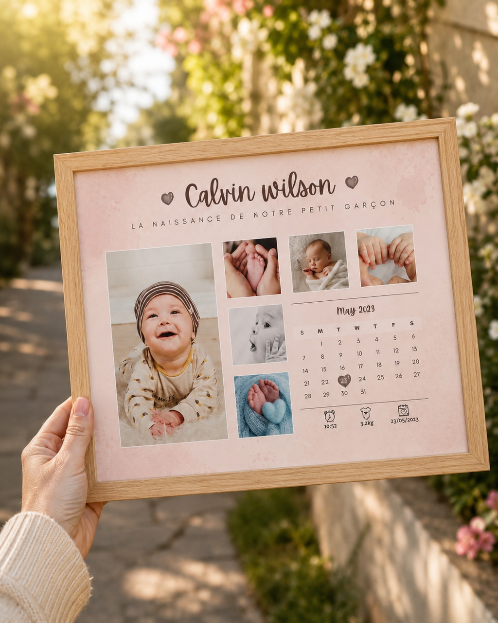Cadre naissance personnalisé