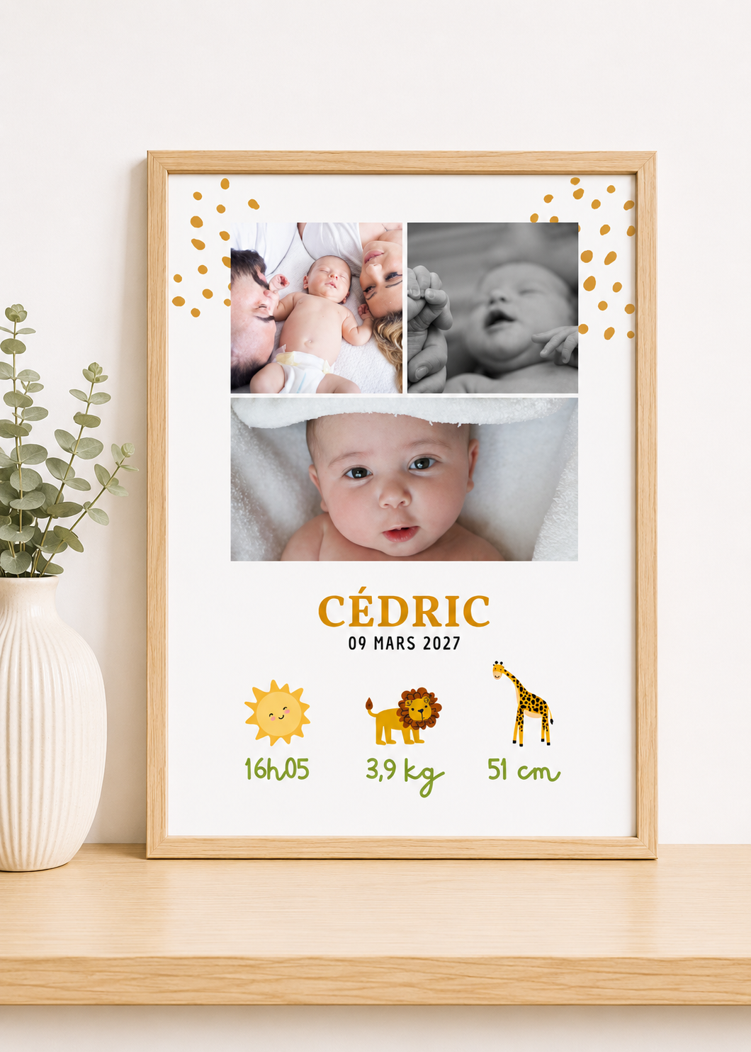 Cadre Naissance Personnalisé